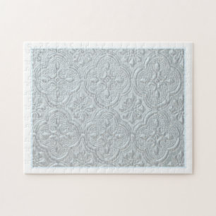 Pastel Blauw Bloemen Patroon Legpuzzel