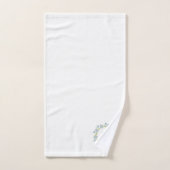 Pastel Blauw Bloemenkrans Aangepaste Monogram Bad Handdoek (Handdoek)