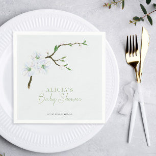 Pastel blauw bloemenveer baby shower servet