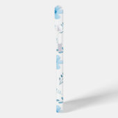 Pastel Blauw Boho Bloemen Bloemen Patroon Case-Mate iPhone Case (Achterkant / Links)