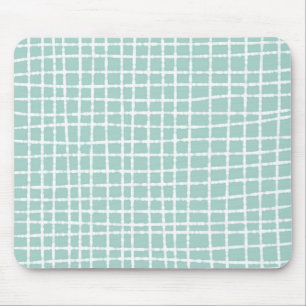 Pastel Blauw Check Patroon Zacht en Modern Muismat