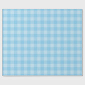 Pastel Blauw Controleer Gingham Pattern Cadeaupapier (Vlak)