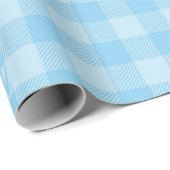 Pastel Blauw Controleer Gingham Pattern Cadeaupapier (Rol Hoek)