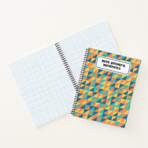 Pastel Blauw en geel abstract patroon Notitieboek