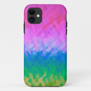 Pastel blauw en roze Abstract iPhone 11 Hoesje