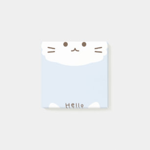 Pastel Blauw en wit Leuke Kat Post-it® Notes