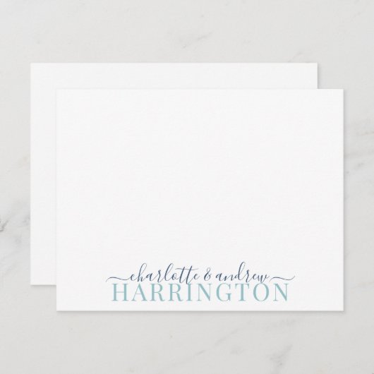 Pastel blauw en zeemacht notitiekaartje (Voorkant / Achterkant)