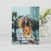 Pastel Blauw Foto Afstudeerfeest Kaart (Staand voorkant)