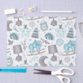 PASTEL BLAUW & GRIJS BABY BOY ITEMS TISSUEPAPIER (Craft)