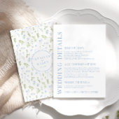 Pastel blauw groen bloemenbruiloft details kaarten
