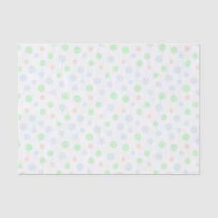 Pastel Blauw, Groene en Oranje Stippen Tissue Pape Tissuepapier