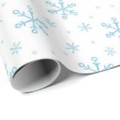Pastel Blauw Kerstmis Sneeuwvlok Cadeaupapier (Rol Hoek)