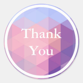 Pastel Blauw Paars Geometrisch patroon Hartelijk d Ronde Sticker