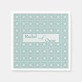 Pastel blauw patroon bruiloft servet