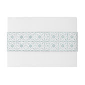 Pastel blauw patroon bruiloft uitnodigingen wikkel (Achterkant Voorbeeld)