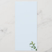 Pastel blauw roze rood groen bloemen bruiloft Menu (Achterkant)