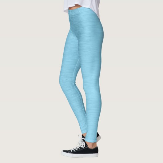 Pastel blauw-turquoise metallic-look leggings (Links)