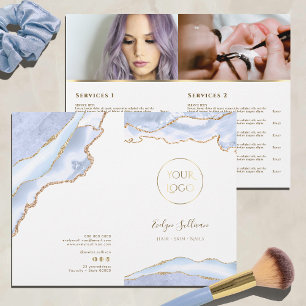 Pastel Blauwe Agaat Service Menu Brochure