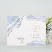 Pastel Blauwe Agaat Service Menu Brochure (Staand voorkant)