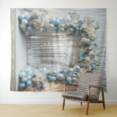  Pastel Blauwe Ballon Boog Hangen Wandkleed (In Situ (horizontaal))