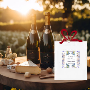 Pastel Blauwe Buds Paarse Bloemen Bloemen Bloemen  Vierkante Sticker