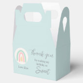 Pastel blauwe regenboog 1e verjaardag dank u bedankdoosjes (Geopend)