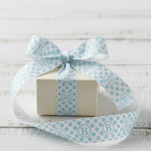 Pastel Blauwe Stippen 1.5 Grosgrain Lint