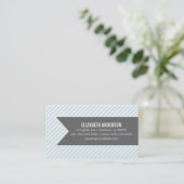 Pastel Blauwe Stripes Visitekaartje (Staand voorkant)