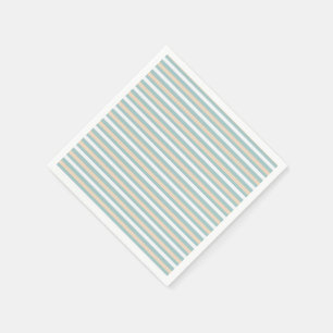 Pastel blauwe, witte en blush strepen servet