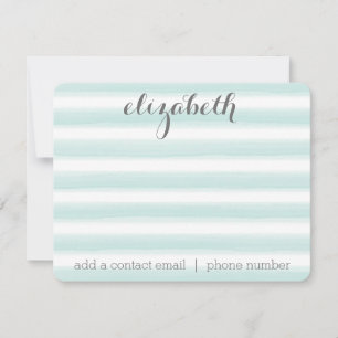 Pastel Blauwgroen en grijs Stationery Suite voor v Notitiekaartje