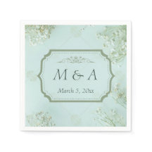 Pastel Blauwgroen Witte Bloemen bruiloft