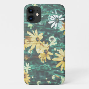 Pastel Bleek Groene Gele Bloemen iPhone 11 Hoesje