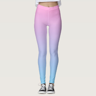 Pastel Bleek Roze en Blauwe Gradiënt Leggings