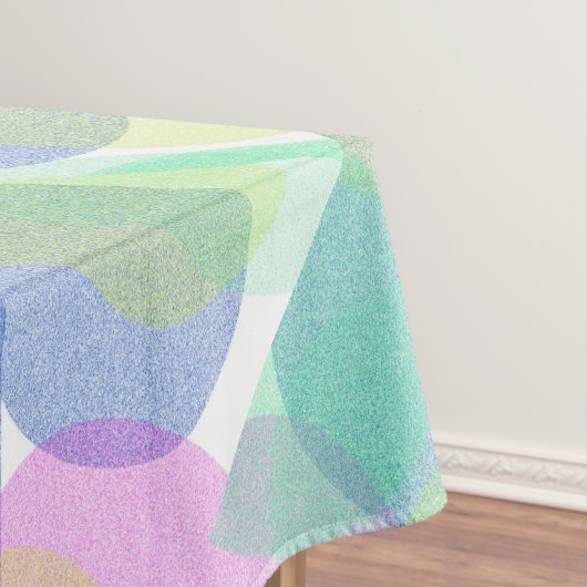 Pastel Bleek Turquoise Abstracte kunstcirkels Tafelkleed (Voorbeeld)
