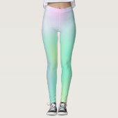 Pastel Bleek Turquoise Pink Abstracte Art Leggings (Voorkant)