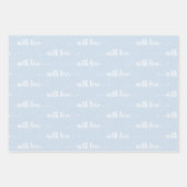 Pastel Bleu Avec Feuilles Papier Enveloppant Amour (Devant)