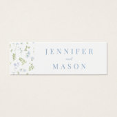 Pastel bleu floral mariage QR carte d'insertion (Devant)