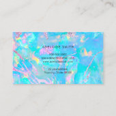 pastel bleu opal Carte de visite photo en pierre (Dos)