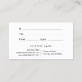 pastel bleu opal texture certificat cadeau (Dos)