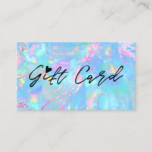 pastel bleu opal texture certificat cadeau (Devant)