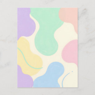 Pastel Blob Abstracte Organische Vormen Briefkaart