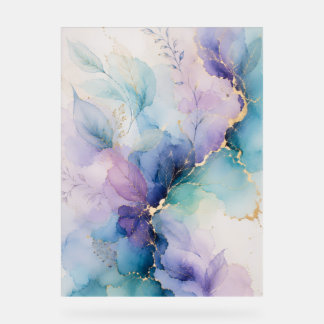 Pastel Bloem Abstract Acryl Bord