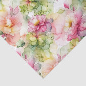 Pastel Bloem Alcohol Inkt Illustratie Grote Print Tissuepapier (Detail)