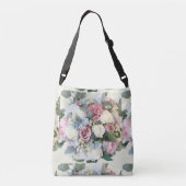 Pastel Bloem Boeket Crossbody Tas (Achterkant)