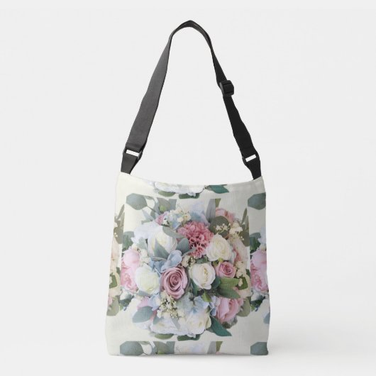 Pastel Bloem Boeket Crossbody Tas (Voorkant)
