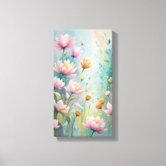 Pastel Bloem Canvas Muurkunst (Voorkant)