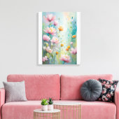 Pastel Bloem Canvas Muurkunst Afdruk (Insitu (Woonkamer))