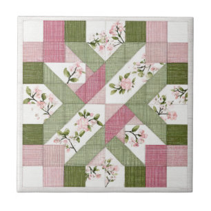Pastel Bloem Geometrisch Cottagecore Dekbed Patroo Tegeltje
