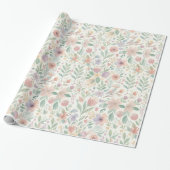 Pastel Bloem Inpakpapier (Uitgerold)