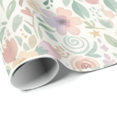 Pastel Bloem Inpakpapier (Rol Hoek)
